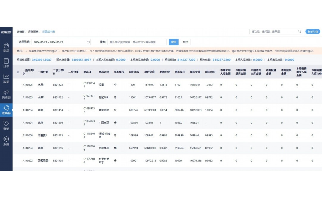 生鲜供应链管理系统