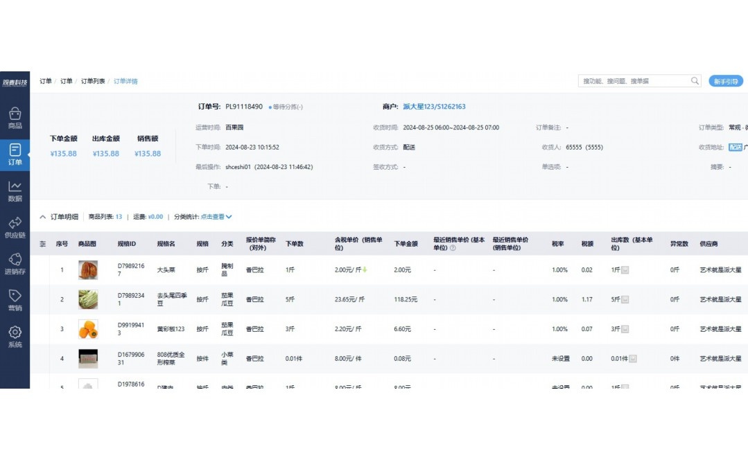 蔬菜进销存明细账表格